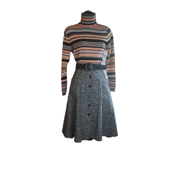 1970's Marbled Button Front Prestige Skirt - Picture 1 of 16